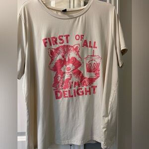 SHEIN Cream Tee with Pink Graphic